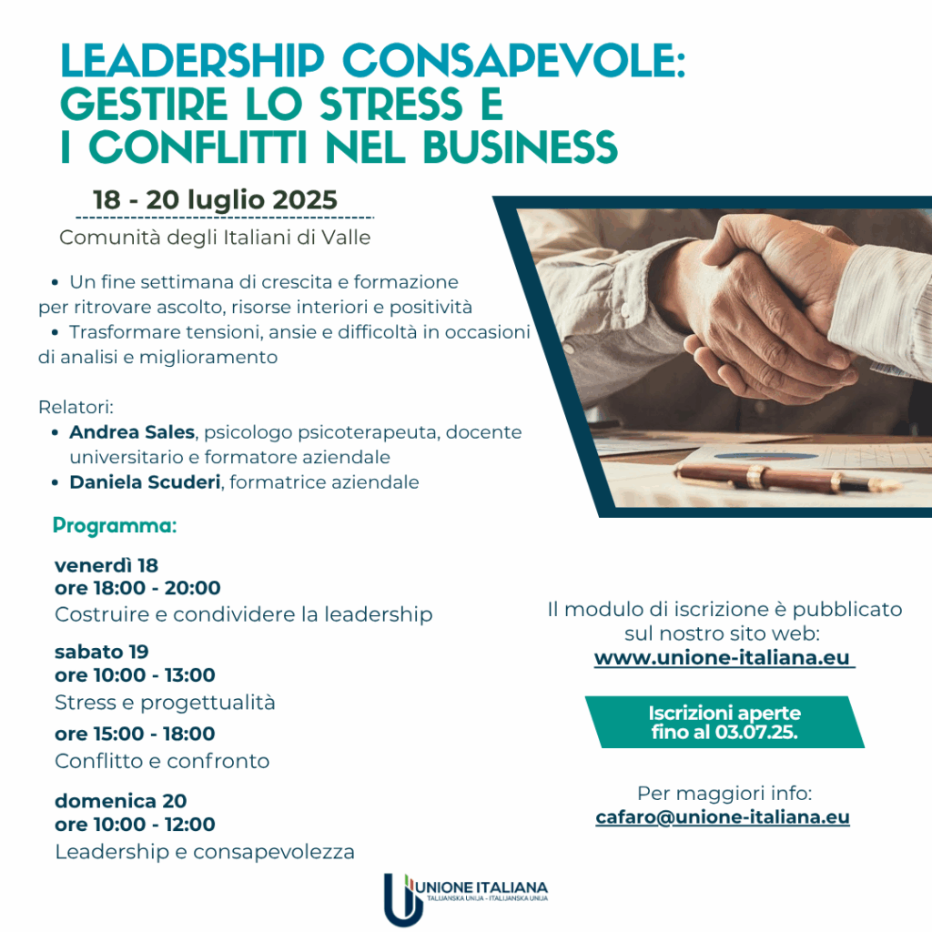 Invito Leadership consapevole, 18 - 20 luglio 2025, CI di Valle